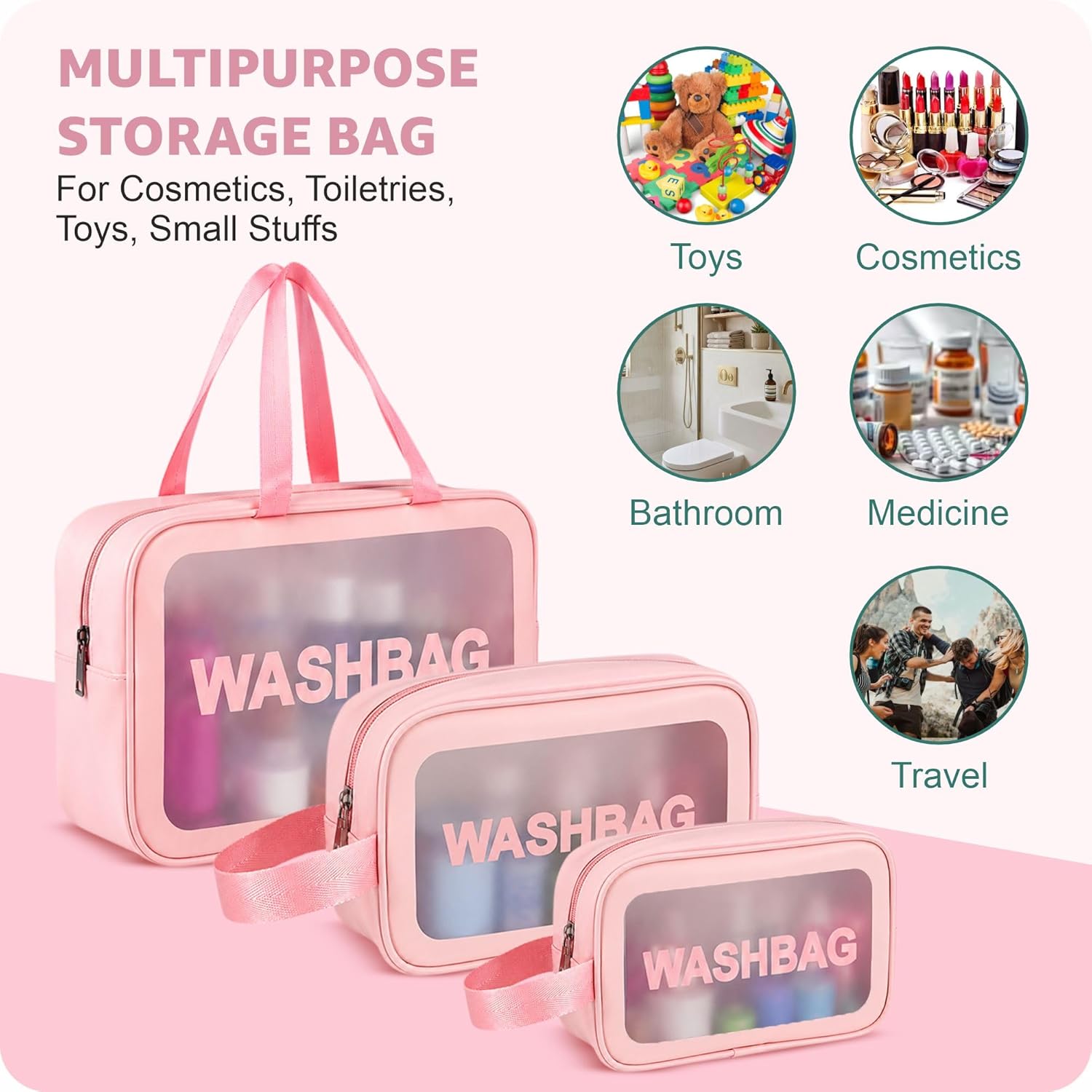 PINK WASH BAG — wholesale Bags & Travel from Zucur Mart