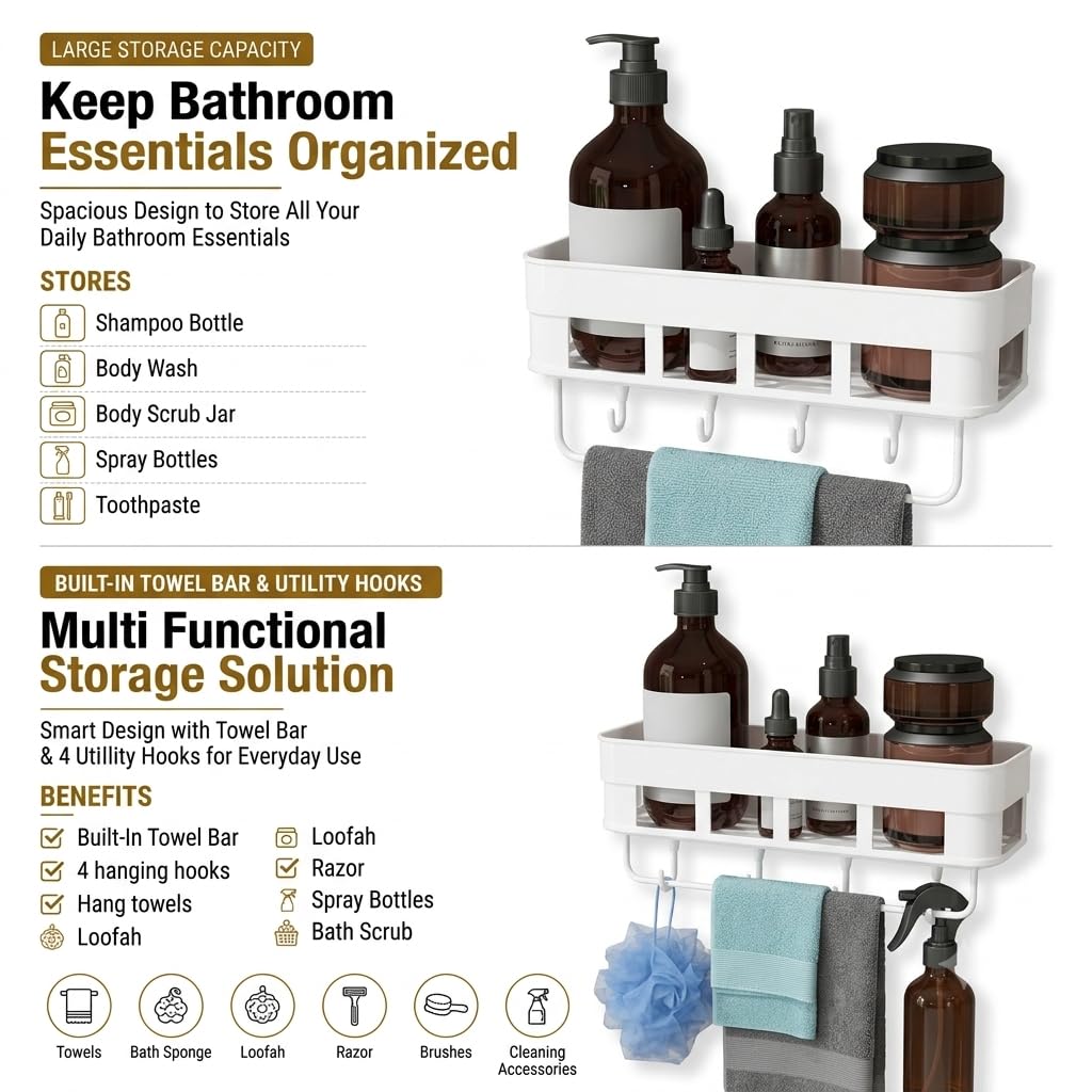 WHITE HOOK BATHROOM SHELVES — wholesale Bathroom from Zucur Mart