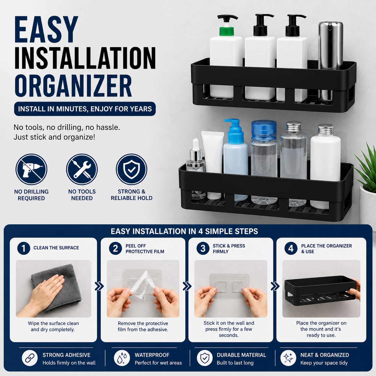 BLACK BATHROOM SHELVES — wholesale Bathroom from Zucur Mart